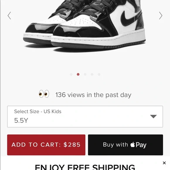 Air Jordan 1 Mid SE GS Size 5.5 Y